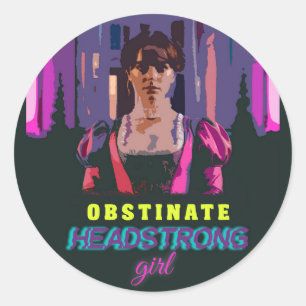 Trendy Neon Cyberpunk Obstinate Headstrong Girl Classic Round Sticker