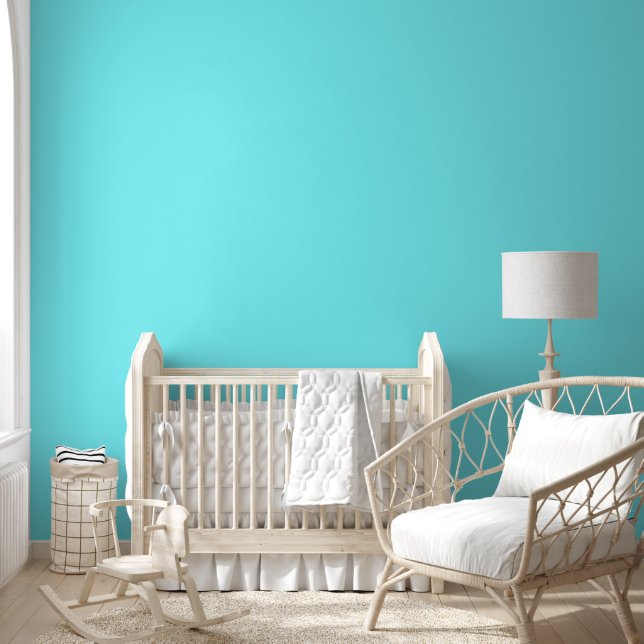 Trendy Neon Electric Blue Solid Colour | Elegant Wallpaper (Kids)