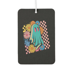 Trendy Neon Floral Ghost Halloween Car Air Freshener