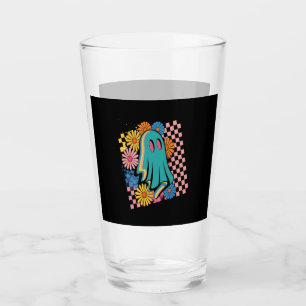 Trendy Neon Floral Ghost Halloween Glass
