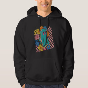 Trendy Neon Floral Ghost Halloween Hoodie