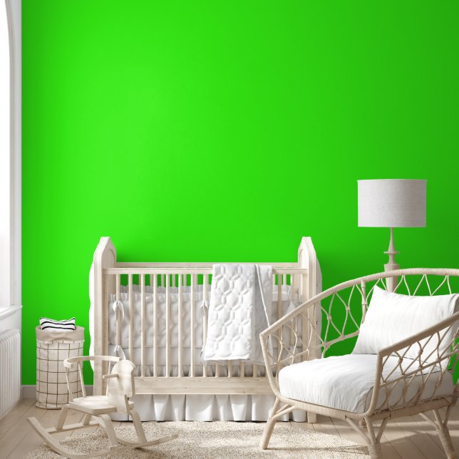 Trendy Neon Green Solid Colour | Elegant Wallpaper (Kids)