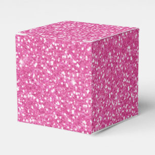 Trendy Neon Hot Pink Glitter Favour Box