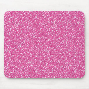 Trendy Neon Hot Pink Glitter Mouse Mat