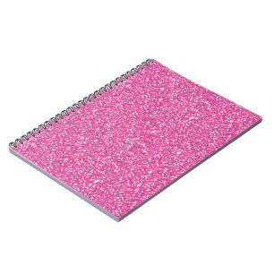 Trendy Neon Hot Pink Glitter Notebook