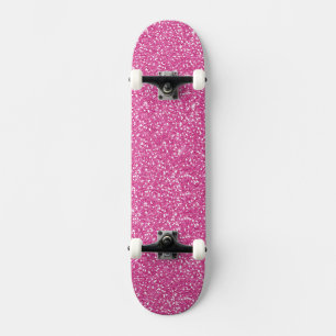 Trendy Neon Hot Pink Glitter Skateboard