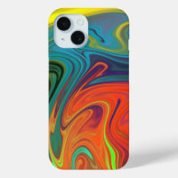 Trendy neon orange red blue yellow green Abstract 