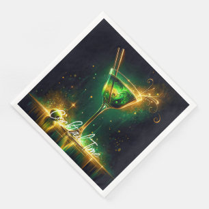 Trendy Neon Party Time Personalised Napkin