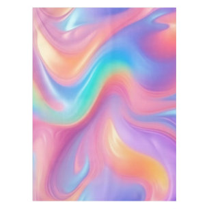 Trendy neon Pink Blue green abstract waves Tablecloth