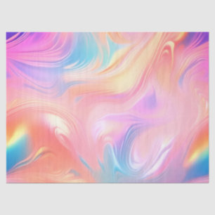 Trendy neon Pink Blue yellow abstract waves Tissue Paper