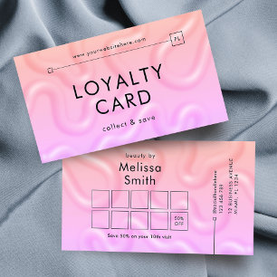 Trendy Neon Pink Girly Beauty Salon Makeup Hair Loyalty Card
