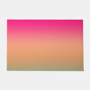 Trendy Neon Pink green and sandy brown Doormat