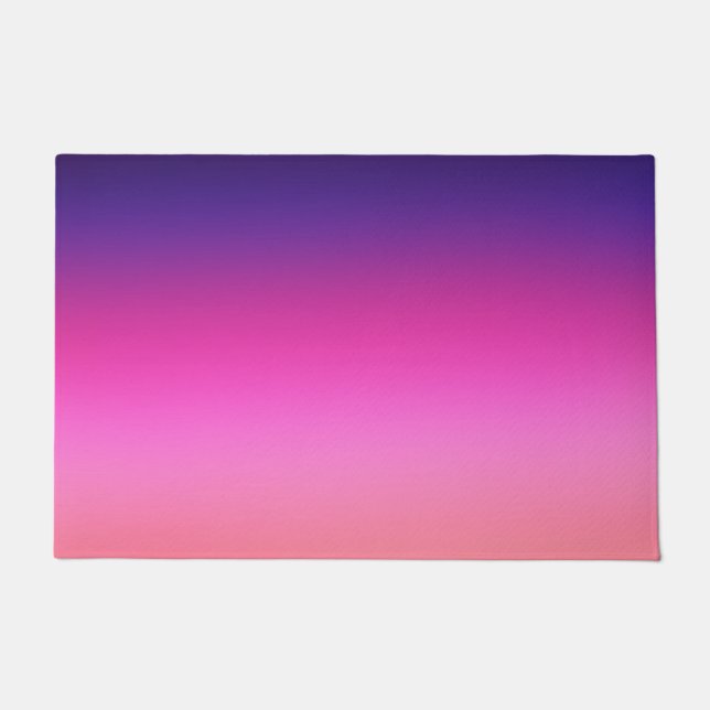 Trendy neon pink purple and light orange gradient  doormat (Front)