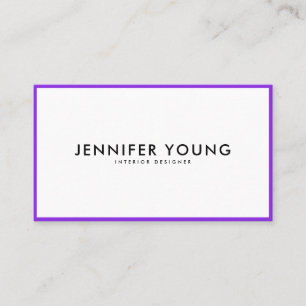 Trendy neon purple minimalist modern professional business card
