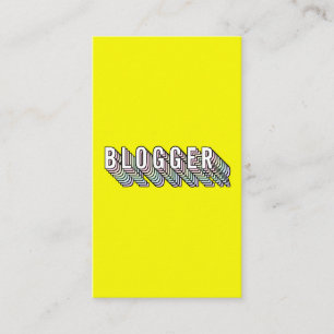 Trendy neon yellow 3d typography blogger minimal business card