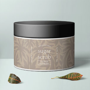 Trendy Neutral Beige Cosmetic Jar Waterproof Label