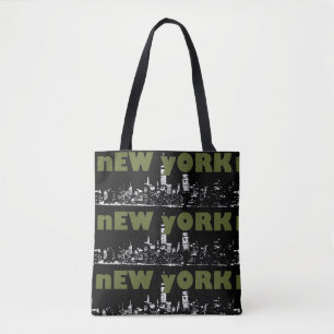 Trendy New York City NYC Night Skyline Tote Bag
