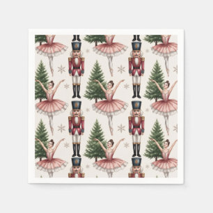 Trendy Nutcracker and Ballerina ballet dancer Napkin