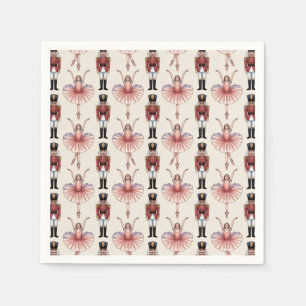 Trendy Nutcracker and Ballerina ballet dancer Napkin