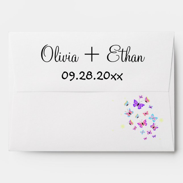 trendy of colourful Butterflies Envelope (Back (Top Flap))