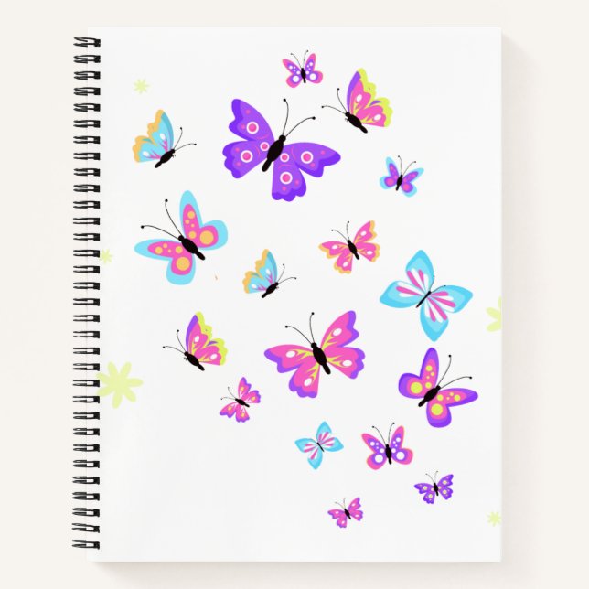 trendy of colourful Butterflies   Notebook (Front)
