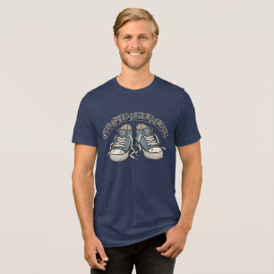 Trendy Old Sneaker Club Design Tri-Blend Shirt