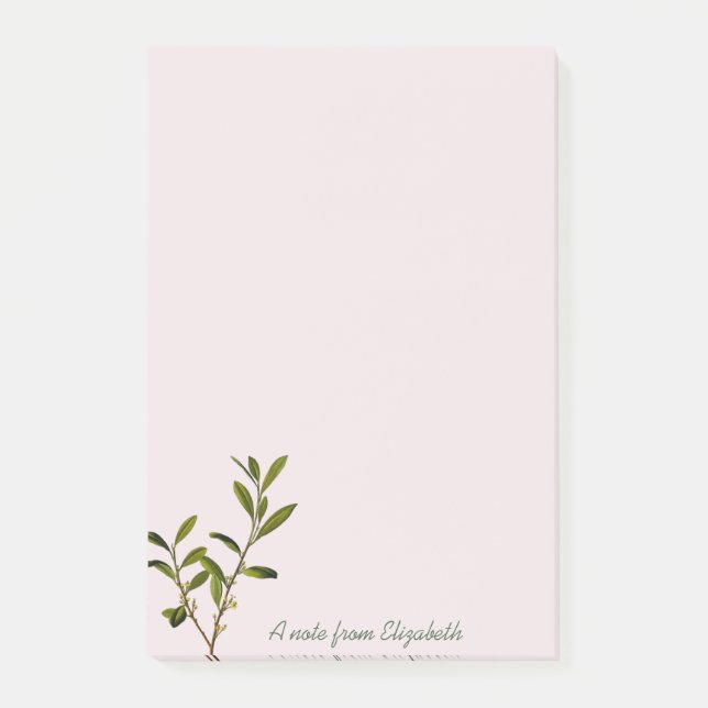 Trendy Olive Branch - Personalised Post-it Notes (Front)