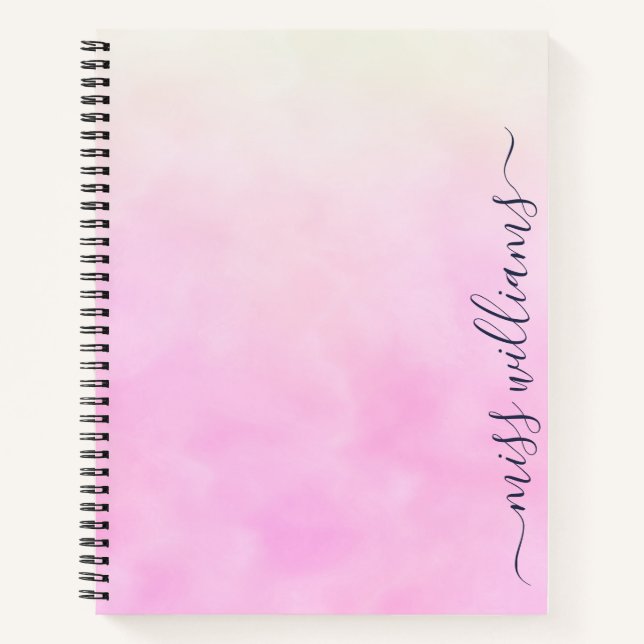 Trendy Ombre Calligraphy Monogram Journal (Front)