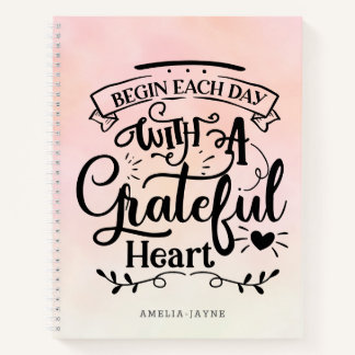 Trendy Ombre Grateful Heart Gratitude Journal