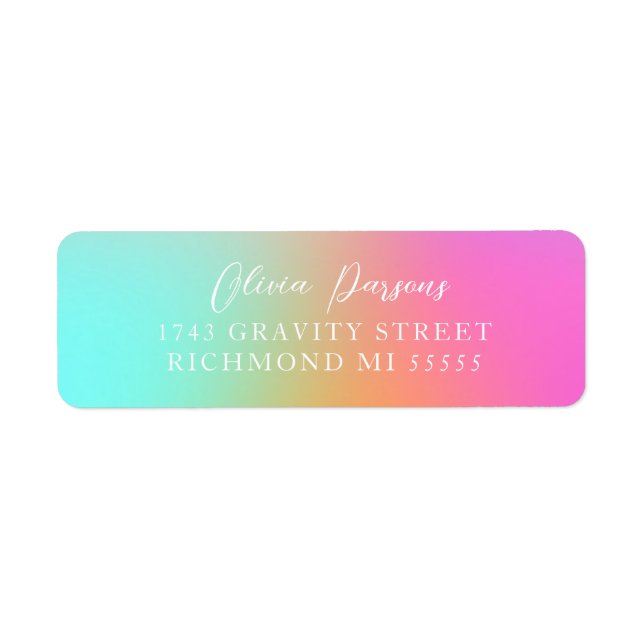 Trendy Ombre Rainbow Gradient Scripted Design  (Front)