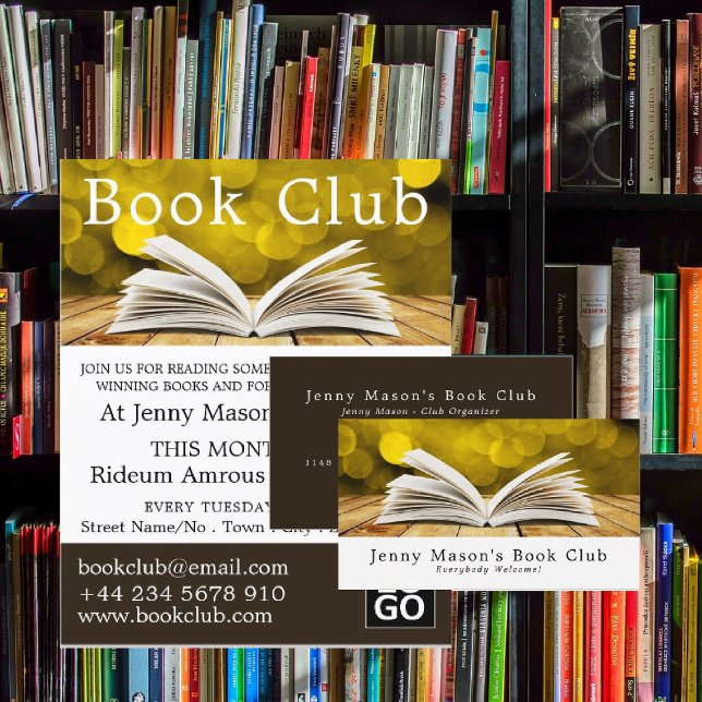Trendy Open Book, Book Club Advertising Flyer (Creator Uploaded)