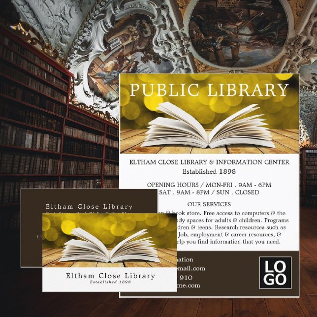 Trendy Open Book, Library Advertising Flyer (Creator Uploaded)