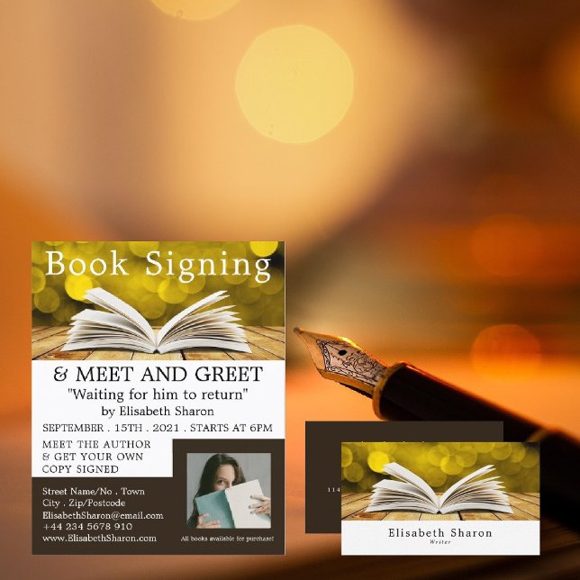 Trendy Open Book, Writers Book Signing Advertising Flyer (Creator Uploaded)
