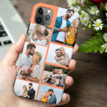 Trendy Orange 7 Photo Collage Case-Mate iPhone Case<br><div class="desc">Customised iPhone case with multi photo collage and trendy orange background. The photo template is set up ready for you to add your pictures, working clockwise from top right. The photo collage uses landscape and portrait formats to give you a variety of options to place your favourite pics in the...</div>