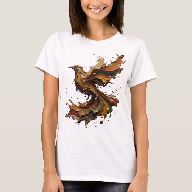 Trendy Orange ABSTRACT ART Statement Tee (Front)