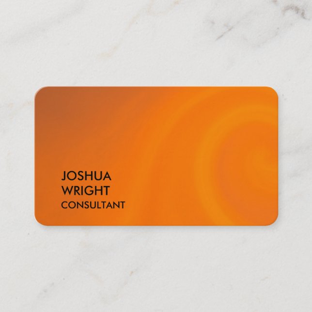 Trendy Orange Attractive Plain Rounded Corner Business Card (Front)