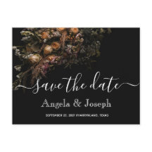 trendy orange  Floral      Save the Date Ann Ann