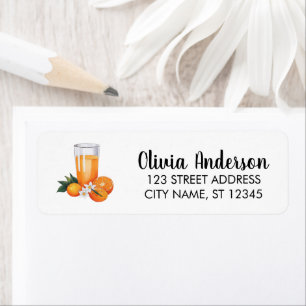 Trendy Orange Juice Return Address Label