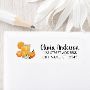 Trendy Orange Juice Return Address Label