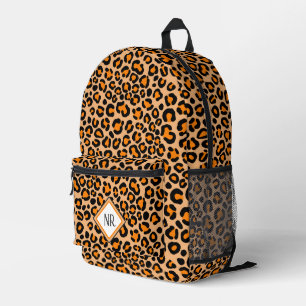  Trendy Orange Leopard Pattern Cheetah Print Women Printed Backpack