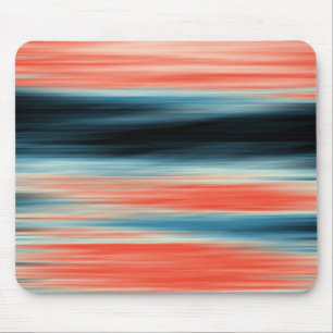 Trendy Orange Red Blue Stripes Mouse Mat