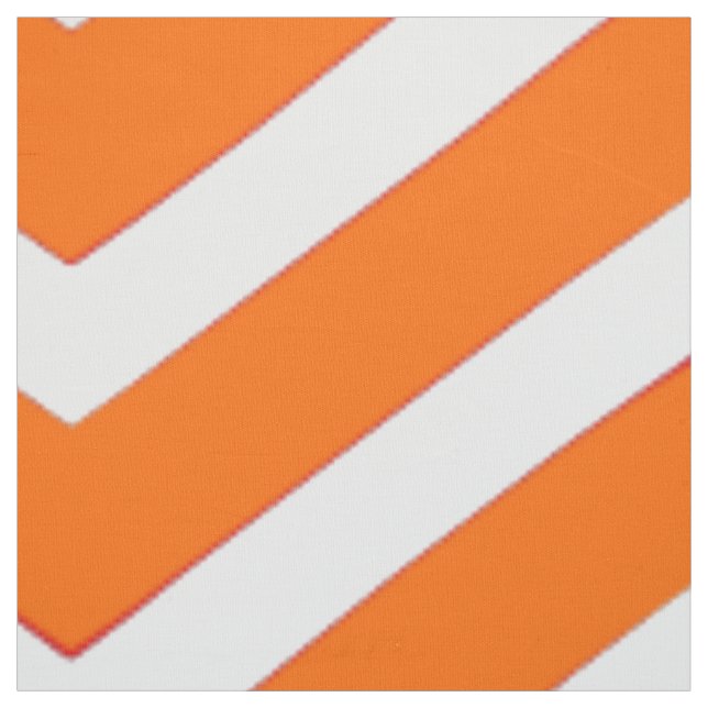 Trendy Orange white  chevron Pattern cool fabric (Swatch)