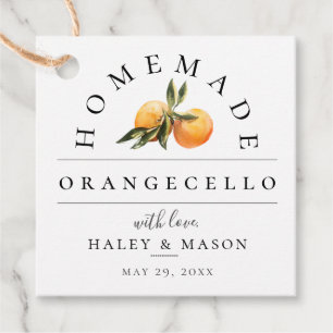Trendy Orangecello Wedding Favour Tags