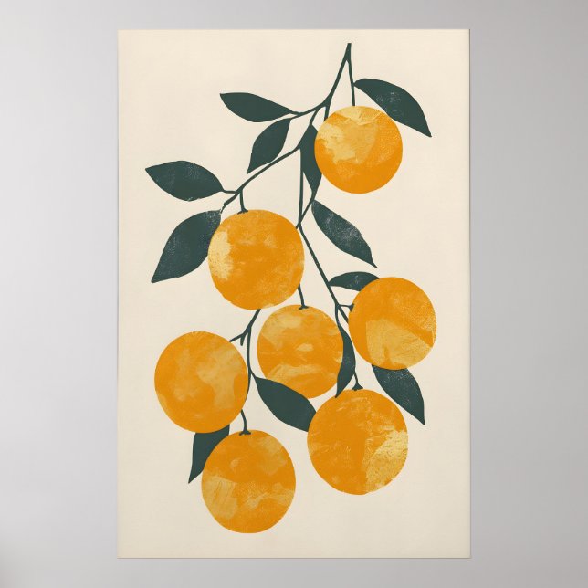 Trendy Oranges Digital Art Print - Minimalist Home (Front)