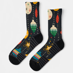 Trendy ornaments Navy blue practical background Socks
