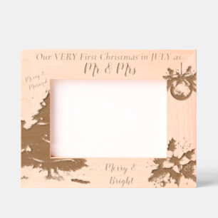Trendy Our Very First Christmas in JULY  Etched Frames