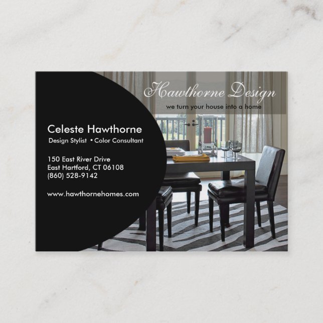 Trendy Ovale Profile Business Card (Front)