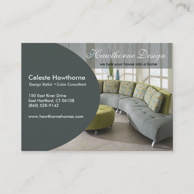 Trendy Ovale Profile Business Card (Front)