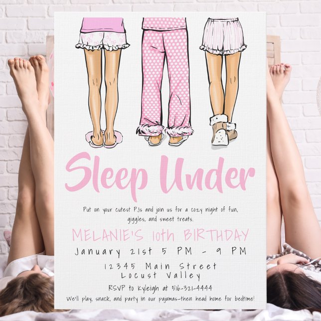 Trendy Pajama Sleep Under | Girls Tween PJ Party Invitation (Creator Uploaded)