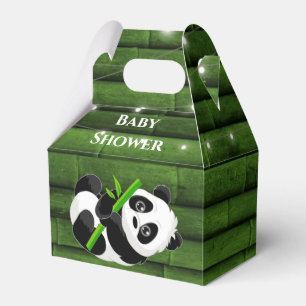 Trendy Panda Bear Bamboo Baby Shower Favour Box